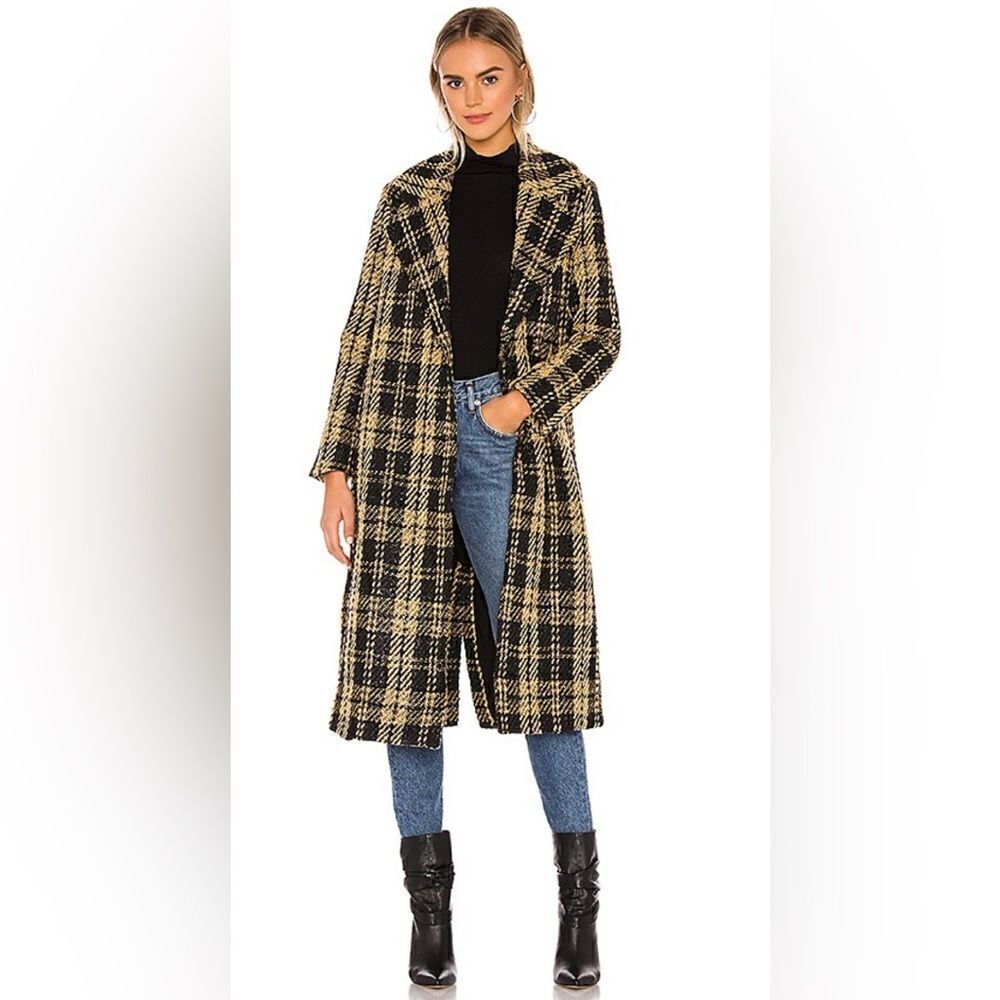 Tularosa Valentina Coat Black/Tan/Metallic Black XS EUC